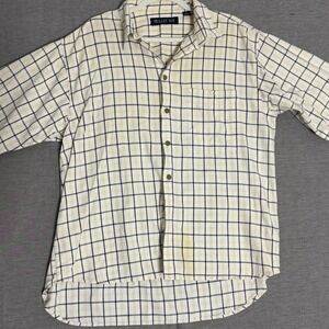 Mullet Bay Mens Plaid Button Up Shirt Long Sleeve Size L Casual Classic